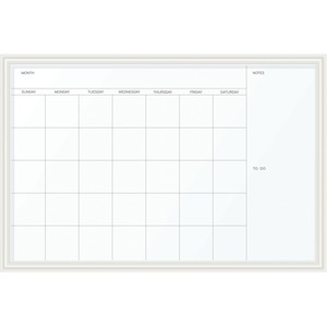 U Brands Magnetic Dry Erase Calendar - 20" (1.7 ft) Width x 30" (2.5 ft) Height - White Painted Steel Surface - White Wood Frame - Rectangle - Horizontal - Magnetic - Assembly
