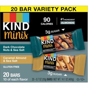 KIND Minis Nuts & Sea Salt Nut Bars Variety - Cholesterol-free, Gluten-free, Low Glycemic, Trans Fat Free, Low Sugar, Low Sodium - Dark Chocolate Nuts and Sea Salt, Caramel Al