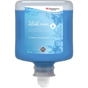 SC Johnson Foam Hand Soap - 33.8 fl oz (1000 mL) - Dirt Remover, Kill Germs - Hand - Moisturizing - Blue - Anti-irritant, Non-drying - 6 / Carton