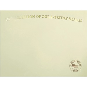 St. James® Premium-Weight Certificates - 65 lb Basis Weight - "Everyday Heroes" - 8.5" x 11" - Inkjet, Laser Compatible - Ivory, Gold Foil - 25 / Pack - TAA Compliant