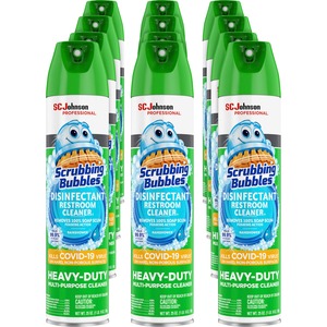 Scrubbing Bubbles® Scrub Disinfectant Cleaner - Ready-To-Use Aerosol - 25 fl oz (0.8 quart) - 12 / Carton - White