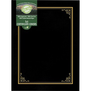 Geographics Letter Certificate Holder - 8 1/2" x 11" - Black - 5 / Each