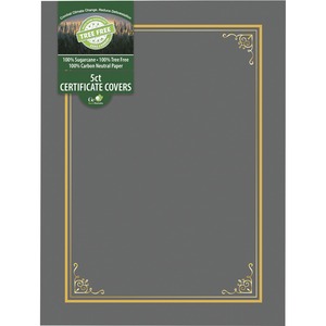 Geographics Letter Certificate Holder - 8 1/2" x 11" - Gray - 5 / Each