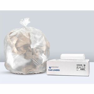 Inteplast HDPE Can Liners, 16 Microns, 40" x 48" , Natural, Pack Of 250 Liners