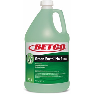 Betco Green Earth No-Rinse Floor Cleaner - Ready-To-Use - 144.80 oz (9.05 lb) - Rain Fresh Scent - 4 / Carton - Rinse-free, Non-pathogenic, Antibacterial - Light Green, Green