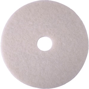 3M White Super Polish Pad 4100 - 5/Pack - Round x 14" Diameter x 1" Thickness - Floor, Buffing, Polishing - Ceramic Tile, Concrete, Linoleum, Marble, Vinyl Composition Tile (V