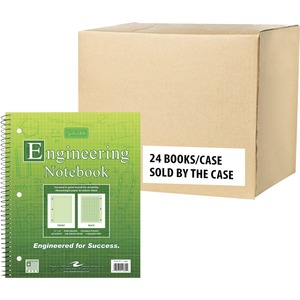Roaring Spring WB Engineering Book Green 11"x9" - 80 Sheets - 160 Pages - Back Ruling Surface - 3 Hole(s) - 20 lb Basis Weight - Letter - 8 1/2" x 11" - 0.50" x 9" x 11" - Gre