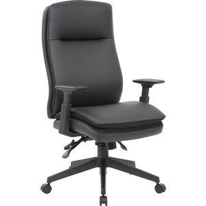 Lorell Soft High-back Executive Office Chair - Black Seat Color - Vinyl Seat Material - Black Back Color - Vinyl Back Material - Black Frame Color - High Back - 5-star Base -