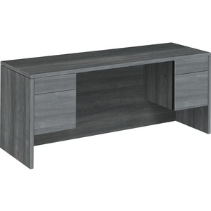 HON 10500 Series Box/File Credenza with Kneespace - 72" x 24" x 29.5" - 2 x Box Drawer(s), File Drawer(s) - Material: Wood, Laminate, Particleboard - Finish: Sterling Ash Lami