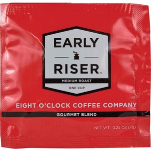 Eight O'Clock Coffee Early Riser Medium Roast Regular Coffee Soft Pod - Arabica Pod - Regular - Arabica - Medium - 200 / Carton