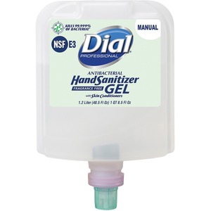 Dial Hand Sanitizer Gel Refill - 40.5 fl oz (1197.7 mL) - Kill Germs - Healthcare, School, Office, Restaurant, Daycare - Clear - Fragrance-free, Dye-free - 1 Each