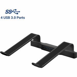 DAC® MP-220 Non-Skid Laptop Stand With 4-Port USB 3.0 Hub, Black