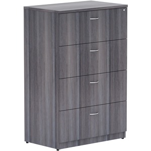 Lorell Weathered Charcoal 4-drawer Lateral File - 35.5" x 22" x 54.8"Lateral File, 1" Top - 4 x File Drawer(s) - Material: Polyvinyl Chloride (PVC) Edge - Finish: Weathered Ch