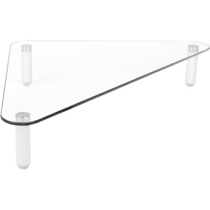 Kantek Glass Corner Monitor Riser/Desk Shelf - 40 lb Load Capacity - 3.25" Height x 19.70" Width - Tempered Glass - Clear