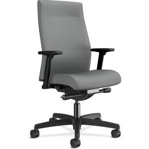 HON Ignition Task - Upholstered - Frost Fabric Seat - Frost Fabric Back - Black Frame - Mid Back - 5-star Base - Armrest - 1 Each