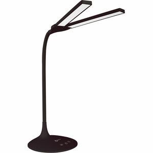 OttLite Pivot LED Desk Lamp - 26" Height x 26" Width - LED Bulb - Black - Flexible Neck, Adjustable Height, Adjustable Brightness, Adjustable Arm, Dimmable, Adjustable Angle,