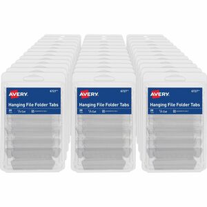 Avery® Insertable Hanging File Folder Tabs - 1/5 - 9" Tab Height x 2" Tab Width - Matte Clear Film Tab(s) - 20 / Pack