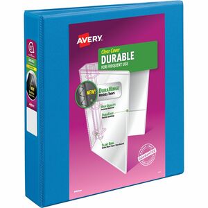 Avery® Durable View 3 Ring Binder, 1.5" Slant Rings, 1 Blue Binder (17834) - 1 1/2" Binder Capacity - Letter - 8 1/2" x 11" Sheet Size - 375 Sheet Capacity - 375 Ring - Fasten