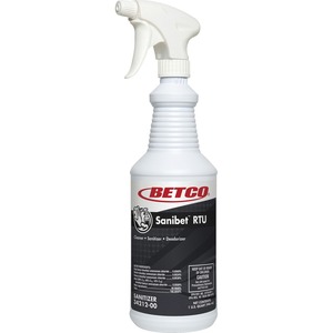 Betco Sanibet RTU Cleaner - Ready-To-Use - 32 fl oz (1 quart) - Deodorize, Rinse-free - Yellow - 1 Each