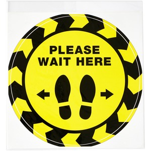 Avery® PLEASE WAIT HERE Distancing Floor Decals - 5 - PLEASE WAIT HERE Print/Message - Round Shape - Pre-printed, Tear Resistant, Wear Resistant, Non-slip, Water Resistant, UV