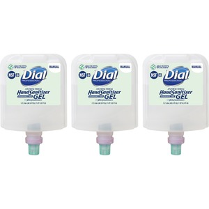 Dial Hand Sanitizer Gel Refill - Fragrance-free Scent - 40.6 fl oz (1200 mL) - Bacteria Remover - Hand, Healthcare, Daycare, Office, School, Restaurant - Clear - Dye-free - 3