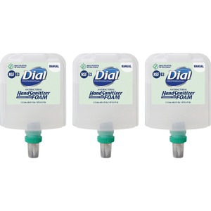 Dial Hand Sanitizer Foam Refill - 40.5 fl oz (1197.7 mL) - Bacteria Remover - Healthcare, Restaurant, School, Office, Daycare - Clear - Dye-free, Fragrance-free - 3 / Carton