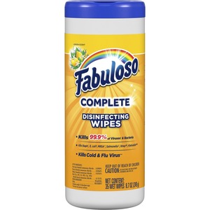 Fabuloso Disinfecting Wipes - Wipe - Lemon Scent - 35 / Canister - White