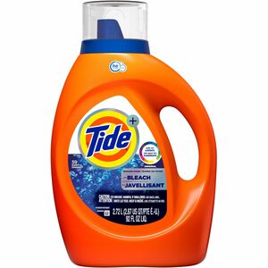 Tide Plus Bleach Liquid Detergent - 92 fl oz (2.9 quart)Bottle - 1 Bottle - Clear