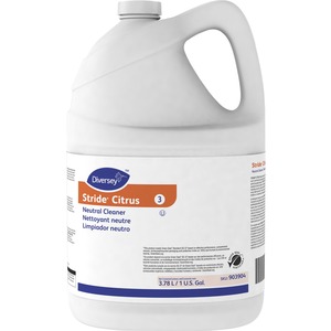 Diversey Stride Citrus Neutral Cleaner - Concentrate - 128 fl oz (4 quart) - Citrus Scent - 1 Each - pH Neutral, Non Alkaline, Low Foaming, Rinse-free, Film-free - Orange