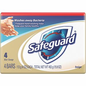 Safeguard Deodorant Bar Soap - 4 oz - Bath, Skin - Clear - 48 / Carton
