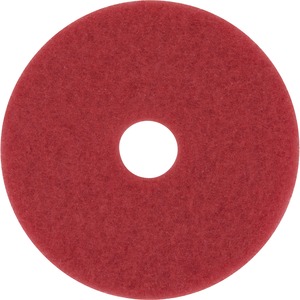 3M Red Buffer Pad 5100 - 5/Carton - Round x 14" Diameter - Buffing, Cleaning, Polishing, Scrubbing, Hard Surface - Hard Floor - 175 rpm to 600 rpm Speed Supported - Textured,