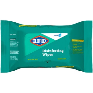 CloroxPro™ Disinfecting Wipes - Fresh Scent - 70 / Pack - 9 / Carton - Green