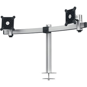 DURABLE Desk Mount for Monitor, Curved Screen Display - Silver - Height Adjustable - 2 Display(s) Supported - 38" Screen Support - 17.64 lb Load Capacity - Aluminum, Plastic -