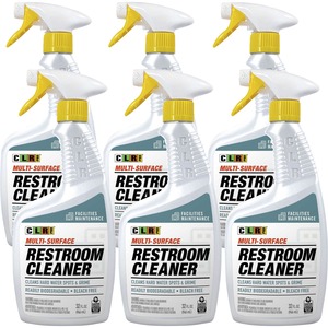 CLR Pro Industrial-Strength Restroom Daily Cleaner - 32 fl oz (1 quart) - 6 / Carton - Streak-free, Ammonia-free, Phosphate-free, Alcohol-free, Non-corrosive, Non-toxic, Non-a