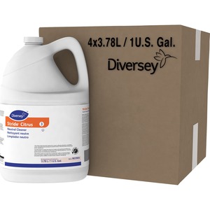 Diversey Stride Citrus Neutral Cleaner - Concentrate - 128 fl oz (4 quart) - Citrus Scent - 2 / Carton - Orange