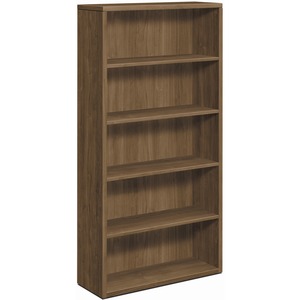 HON H105535 Bookcase - 71" Height x 36" Width x 13.1" Depth - 5 Shelve(s) - Finish: Pinnacle, Laminate - 1 Each