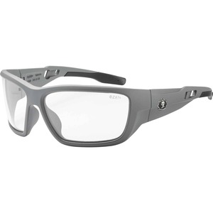 Skullerz BALDR Clear Lens Matte Gray Safety Glasses - Eye Protection - Matte Gray - Clear Lens - Anti-fog, Impact Resistant, Anti-scratch, UV Resistant, Durable, Bendable Fram