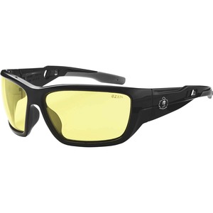 Skullerz BALDR Yellow Lens Safety Glasses - Eye Protection - Black - Yellow Lens - Anti-fog, Impact Resistant, Anti-scratch, UV Resistant, Durable, Bendable Frame, Flexible Fr