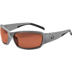 Skullerz THOR Polarized Copper Lens Matte Gray Safety Glasses - Recommended for: Construction, Carpentry, Woodworking, Landscaping, Boating, Skiing, Fishing, Hunting, Shooting