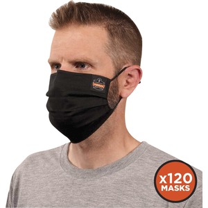 Skullerz 8801-Case Pleated Face Cover Mask - Cotton Twill, Polyester - Black - Breathable, Adjustable Nose Clip, Adjustable Ear Loop, Comfortable, Anti-odor, Antimicrobial, Ma