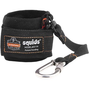 Squids 3114 Pull-on Wrist Lanyard with Carabiner - 3lbs - 6 / Carton - 3 lb Load Capacity - Carabiner Attachment - 8.8" Height x 1" Width x 4" Length - Black - Elastic, Stainl