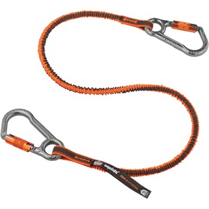 Squids 3118F(x) Tool Lanyard Dual Locking Carabiner - 15lbs - 6 / Carton - 15 lb Load Capacity - Standard - Carabiner Attachment - 11.3" Height x 1" Width x 48" Length - Orang