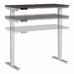 Bush Business Furniture Move 40 Series 48w X 24d Electric Height Adjustable Standing Desk - Storm Gray Rectangle Top - Silver T-shaped Base - 2 Legs - 176 lb Capacity - Height