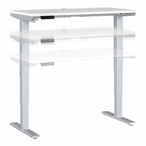 Bush Business Furniture Move 40 Series 48w X 24d Electric Height Adjustable Standing Desk - White Rectangle Top - Silver T-shaped Base - 2 Legs - 176 lb Capacity - Height Adju