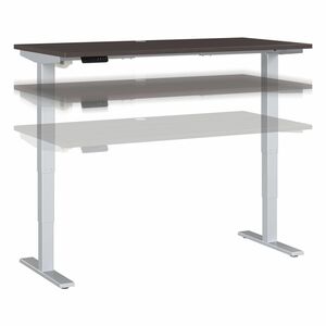 Bush Business Furniture Move 40 Series 60w X 30d Electric Height Adjustable Standing Desk - Storm Gray Rectangle Top - Silver T-shaped Base - 176 lb Capacity - Height Adjustab