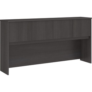 Bush Business Furniture Studio C 72W Hutch - 36" Height x 70.9" Width x 14.5" Depth - 4 Door(s) - Finish: Storm Gray, Thermofused Laminate (TFL) - 1 Each