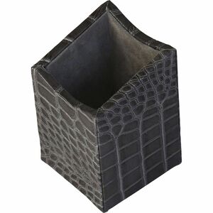 Protacini Castlerock Gray Italian Patent Leather Pencil Cup - Italian Leather, Suede - Castlerock Gray - 1 Each