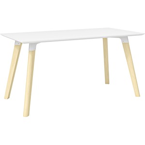 Safco Resi Desk - 29.5" Height Table, x 60" Width x 30" Depth x 1" Thickness Table Top - Knife Edge - Material: Laminate, Powder Coated Steel - Finish: Designer White, Laminat