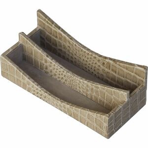 Protacini Breeze Beige Italian Patent Leather Letter Holder - Italian Leather, Velveteen, Suede - Breeze Beige - 1 Each