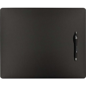 Dacasso Glass Tabletop Leather Conference Pad - Rectangular - 17" Width - Leatherette, Foam, Rubber - Black